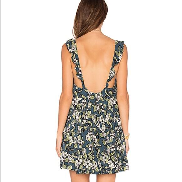 Free People Dear You Printed Mini Dress Blue Combo - Picture 6 of 7